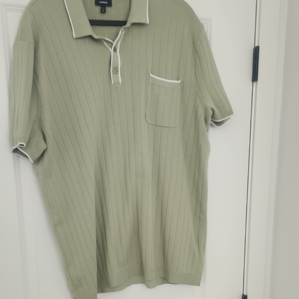 Express Men's Polo Shirt - Light Olive